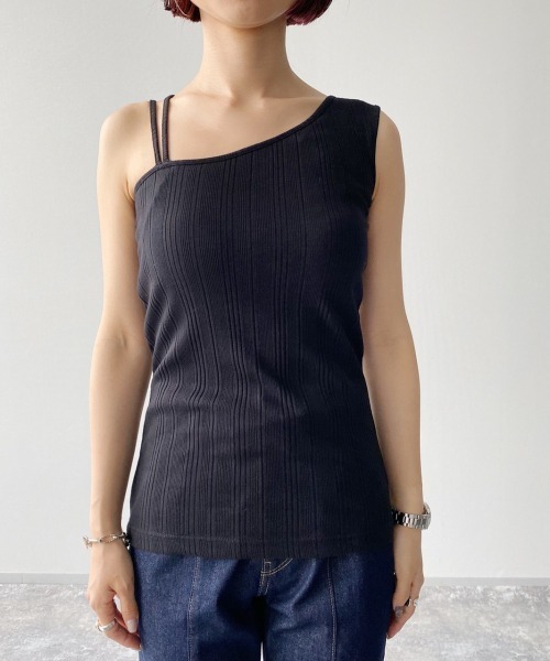 PAGEBOY（ページボーイ）の「カップツキアシメタンク（タンクトップ・レディース・ホワイト/ブラック/ダークブラウン・FREE）」の14枚目の写真