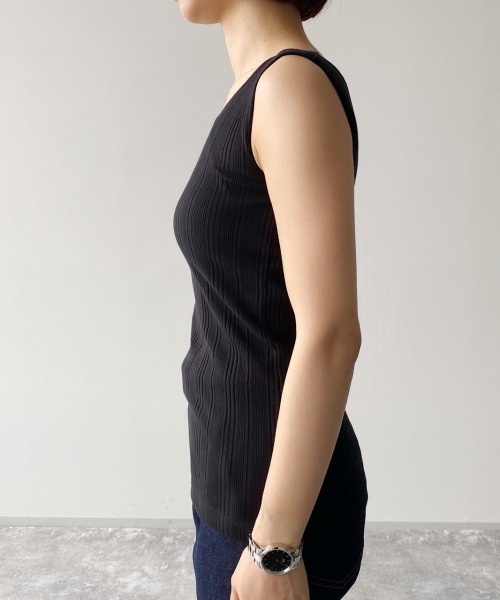 PAGEBOY（ページボーイ）の「カップツキアシメタンク（タンクトップ・レディース・ホワイト/ブラック/ダークブラウン・FREE）」の7枚目の写真