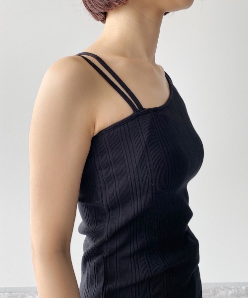 PAGEBOY（ページボーイ）の「カップツキアシメタンク（タンクトップ・レディース・ホワイト/ブラック/ダークブラウン・FREE）」の5枚目の写真
