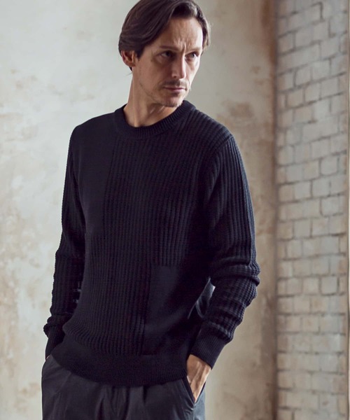 AKM Contemporary(エイケイエムコンテンポラリー)の「【WEB・直営店限定】AKM Contemporary(エイケイエムコンテンポラリー)カシミヤ混 ブロッキングデザイン プルオーバー コットンニット(ニット/セーター・メンズ・ブラック/ホワイト/ブラウン/グレー・M/S/L/XL)」の21枚目の写真
