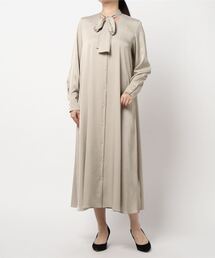 SALON adam et rope' | ボウタイロングシャツドレス(シャツワンピース)