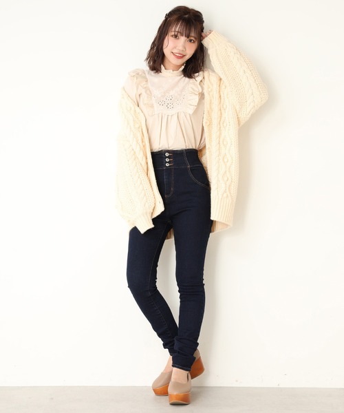 one after another NICE CLAUP(ワンアフターアナザーナイスクラップ)の「vintage風レースブラウス(シャツ/ブラウス・レディース・ブラック/ベージュ/オフホワイト・FREE)」の7枚目の写真