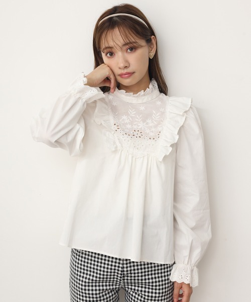 one after another NICE CLAUP(ワンアフターアナザーナイスクラップ)の「vintage風レースブラウス(シャツ/ブラウス・レディース・ブラック/ベージュ/オフホワイト・FREE)」の9枚目の写真