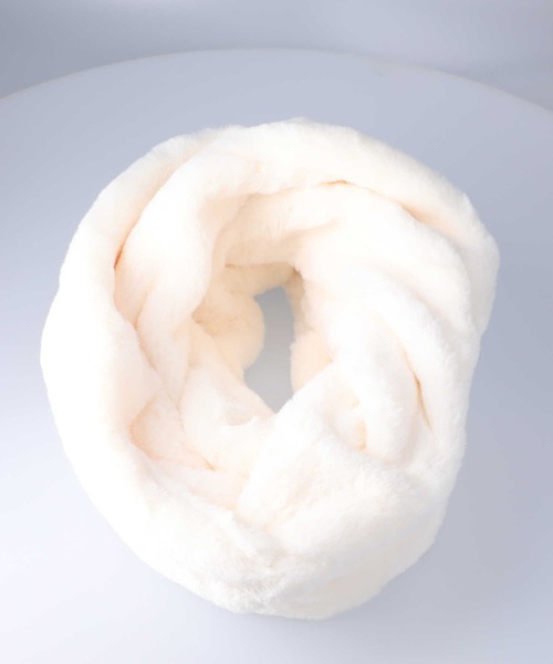 Right-on(ライトオン)の「ファースヌード(ネックウォーマー/スヌード・レディース・ベージュ/オフホワイト・ONE SIZE)」の1枚目の写真