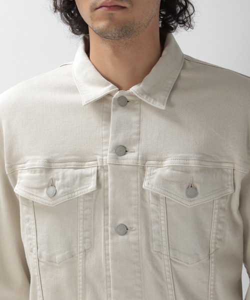 BAYFLOW(ベイフロー)の「B-FLEX Gジャン(デニムジャケット・メンズ・チャコールグレー/ライトブルー/オフホワイト・MEDIUM/LARGE)」の13枚目の写真