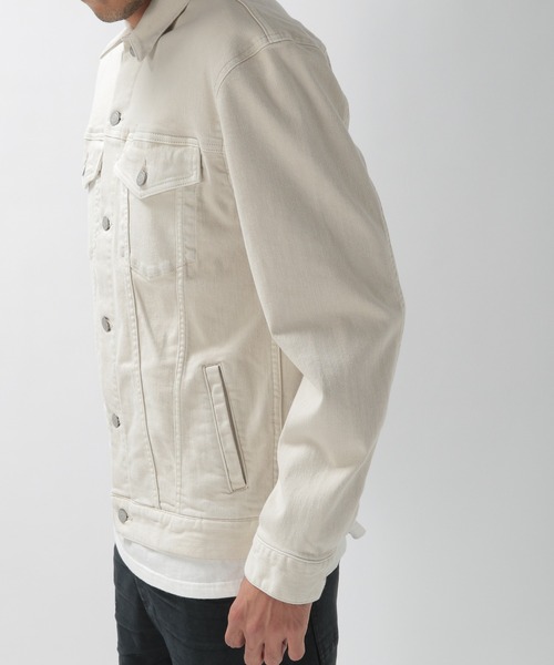 BAYFLOW(ベイフロー)の「B-FLEX Gジャン(デニムジャケット・メンズ・チャコールグレー/ライトブルー/オフホワイト・MEDIUM/LARGE)」の14枚目の写真