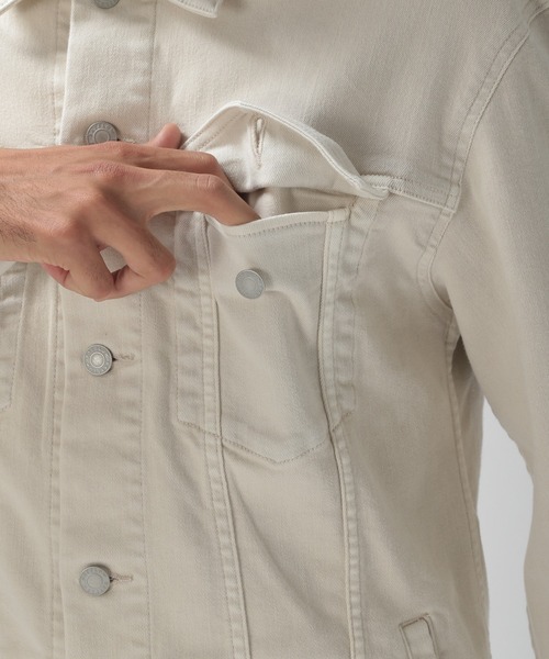 BAYFLOW(ベイフロー)の「B-FLEX Gジャン(デニムジャケット・メンズ・チャコールグレー/ライトブルー/オフホワイト・MEDIUM/LARGE)」の18枚目の写真