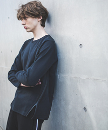 5351 POUR LES HOMMES | 裾ジップ プルオーバー ロングTシャツ(Tシャツ/カットソー)