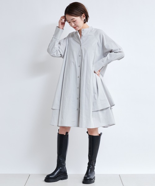 DouDou（ドゥドゥ）の「デザインタックシャツチュニック（シャツ/ブラウス・レディース・ホワイト/ベージュ/サックスブルー・FREE）」の13枚目の写真