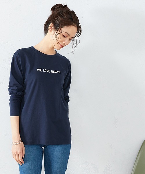 COMME CA ISM（コムサイズム）の「ロゴプリント Tシャツ（Tシャツ/カットソー・レディース・ホワイト/ブラック/ネイビー/ブラウン/イエロー×グリーン・MEDIUM/LARGE）」の4枚目の写真