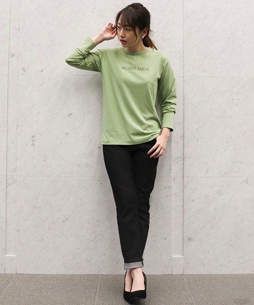 COMME CA ISM（コムサイズム）の「ロゴプリント Tシャツ（Tシャツ/カットソー・レディース・ホワイト/ブラック/ネイビー/ブラウン/イエロー×グリーン・MEDIUM/LARGE）」の6枚目の写真