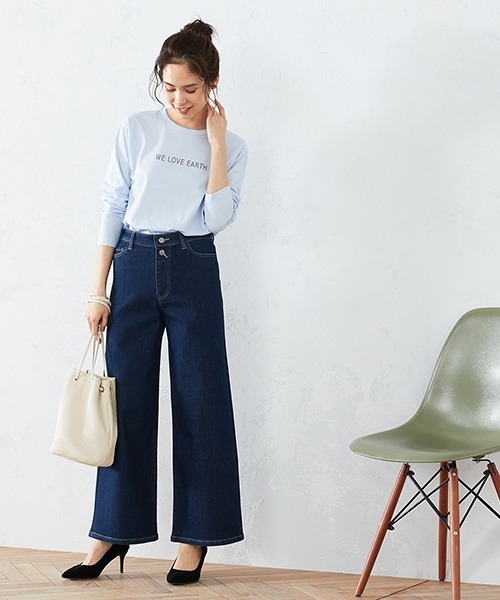 COMME CA ISM（コムサイズム）の「ロゴプリント Tシャツ（Tシャツ/カットソー・レディース・ホワイト/ブラック/ネイビー/ブラウン/イエロー×グリーン・MEDIUM/LARGE）」の12枚目の写真