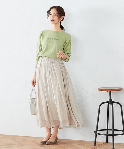 COMME CA ISM（コムサイズム）の「ロゴプリント Tシャツ（Tシャツ/カットソー・レディース・ホワイト/ブラック/ネイビー/ブラウン/イエロー×グリーン・MEDIUM/LARGE）」の13枚目の写真