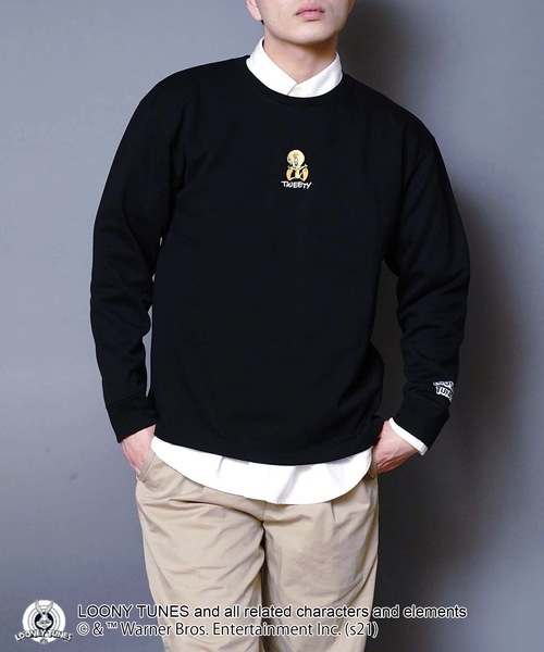 セール ルーニー チューンズ キャラクターポンチｔトレーナー ロンt ワンポイント刺繍 ユニセックス Tシャツ カットソー Jeans Mate ジーンズメイト のファッション通販 Zozotown