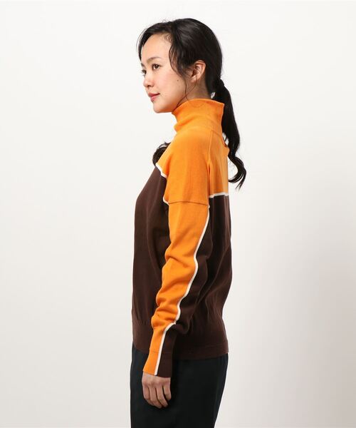 MAISON EUREKA（メゾンエウレカ）の「【MAISON EUREKA/メゾンエウレカ】 stripe high neck sweater（ニット/セーター・レディース・オレンジ・FREE）」の2枚目の写真