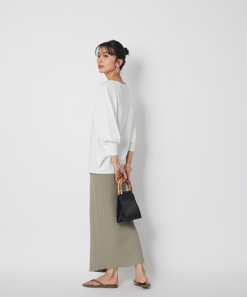 RIVE DROITE(リヴドロワ)の「ボートネックワイドドルマンニット(ニット/セーター・レディース・オフホワイト/グレー/グレー系その他/カーキ・FREE)」の7枚目の写真