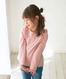 any Fam（エニィファム）の「肩フリル オーガビッツ 長袖Tシャツ（Tシャツ/カットソー・キッズ）」