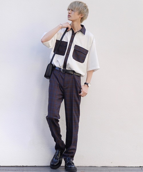 act'm（アクトム）の「クレイジーパターン ダブルポケット レギュラーカラーオーバーサイズシャツ（シャツ/ブラウス・メンズ・ホワイト系その他/ブラック系その他/ホワイト系その他2・S/M/L）」の11枚目の写真