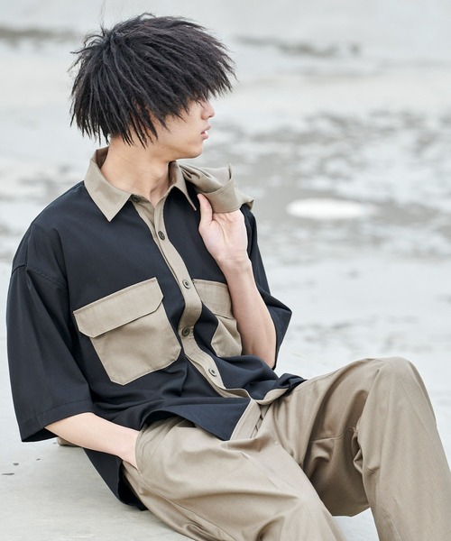 act'm（アクトム）の「クレイジーパターン ダブルポケット レギュラーカラーオーバーサイズシャツ（シャツ/ブラウス・メンズ・ホワイト系その他/ブラック系その他/ホワイト系その他2・S/M/L）」の20枚目の写真