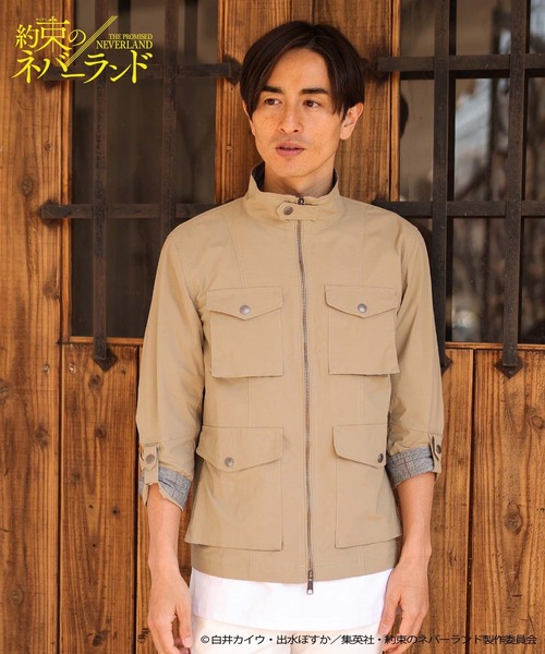 UNION STATION（ユニオンステーション）の「【約束のネバーランド×UNION STATION】ストレッチグログランフィールドジャケット（ミリタリージャケット・メンズ・ベージュ・LL/M/L）」の15枚目の写真