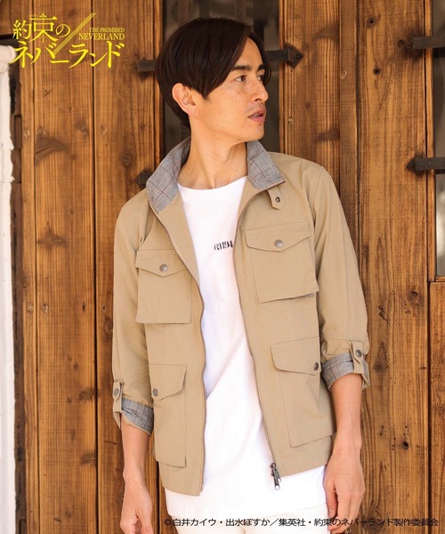 UNION STATION（ユニオンステーション）の「【約束のネバーランド×UNION STATION】ストレッチグログランフィールドジャケット（ミリタリージャケット・メンズ・ベージュ・LL/M/L）」の10枚目の写真