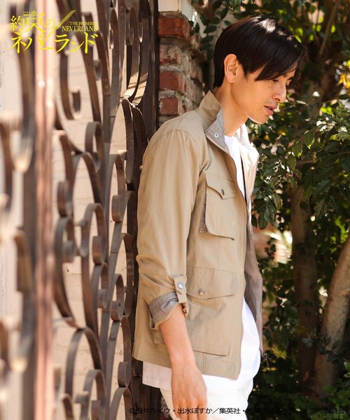 UNION STATION（ユニオンステーション）の「【約束のネバーランド×UNION STATION】ストレッチグログランフィールドジャケット（ミリタリージャケット・メンズ・ベージュ・LL/M/L）」の6枚目の写真