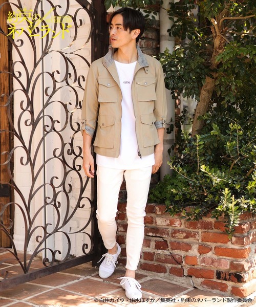 UNION STATION（ユニオンステーション）の「【約束のネバーランド×UNION STATION】ストレッチグログランフィールドジャケット（ミリタリージャケット・メンズ・ベージュ・LL/M/L）」の16枚目の写真