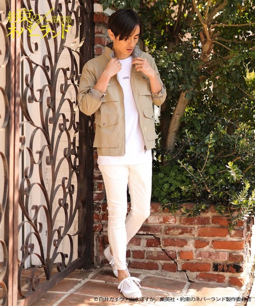 UNION STATION（ユニオンステーション）の「【約束のネバーランド×UNION STATION】ストレッチグログランフィールドジャケット（ミリタリージャケット・メンズ・ベージュ・LL/M/L）」の3枚目の写真