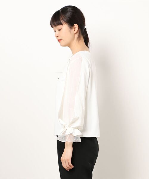 LODISPOTTO（ロディスポット）の「ドットチュールボリュームスリーブブラウス（シャツ/ブラウス・レディース・ラベンダー/ホワイト/ライトブルー・MEDIUM）」の5枚目の写真