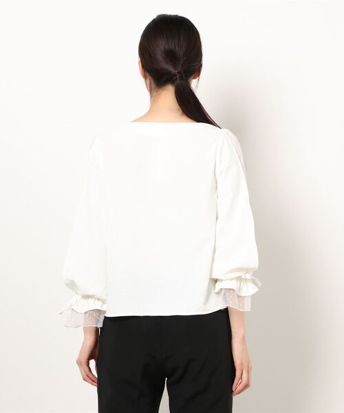 LODISPOTTO（ロディスポット）の「ドットチュールボリュームスリーブブラウス（シャツ/ブラウス・レディース・ラベンダー/ホワイト/ライトブルー・MEDIUM）」の4枚目の写真