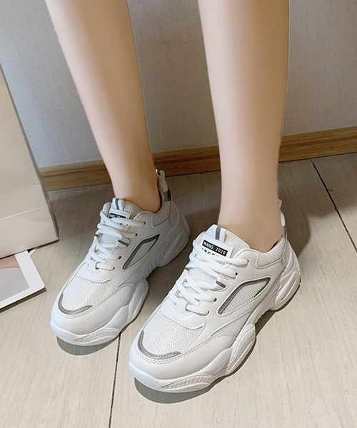 STYLEBLOCK(スタイルブロック)の「リフレクター付きダッドスニーカー(スニーカー・レディース・ホワイト/ベージュ・38/39/37/40/35/36)」の2枚目の写真