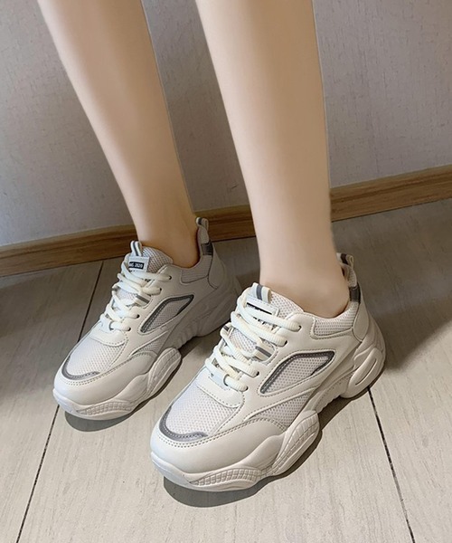 STYLEBLOCK(スタイルブロック)の「リフレクター付きダッドスニーカー(スニーカー・レディース・ホワイト/ベージュ・38/39/37/40/35/36)」の7枚目の写真