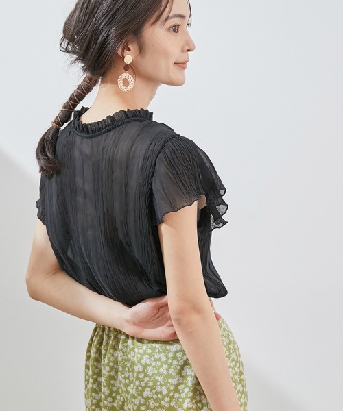 ROPE' PICNIC（ロペピクニック）の「【WEB限定】【2WAY】シアープリーツブラウス（シャツ/ブラウス・レディース・ブラック/オフホワイト/ブルー/ミント・38）」の8枚目の写真