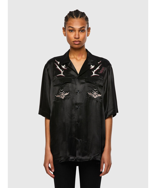 DIESEL（ディーゼル）の「メンズ シャツ 半そで サテン素材（シャツ/ブラウス・メンズ・ブラック/その他・SMALL/MEDIUM/LARGE/X-LARGE/XX-LARGE/X-SMALL）」の13枚目の写真