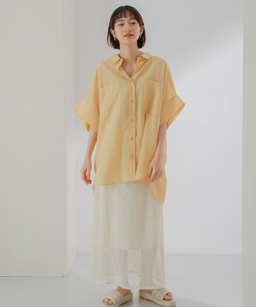 KBF（ケイビーエフ）の「メッシュフレアスカート（スカート・レディース・ライトカーキ/ナチュラル/グリーン系その他・ONE）」の9枚目の写真