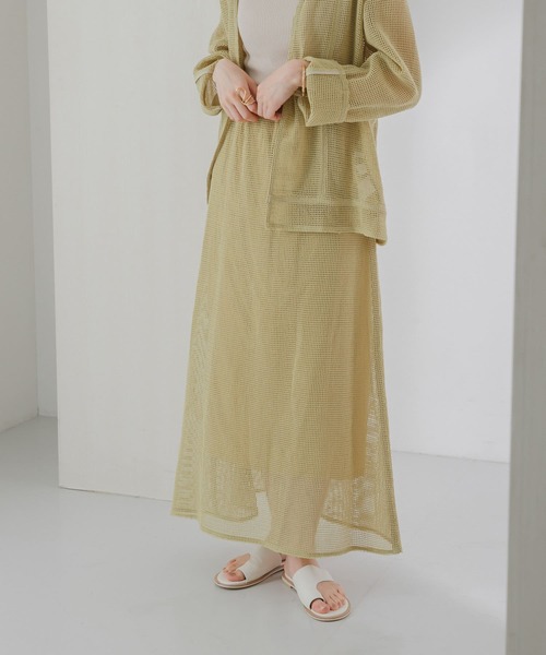 KBF（ケイビーエフ）の「メッシュフレアスカート（スカート・レディース・ライトカーキ/ナチュラル/グリーン系その他・ONE）」の11枚目の写真