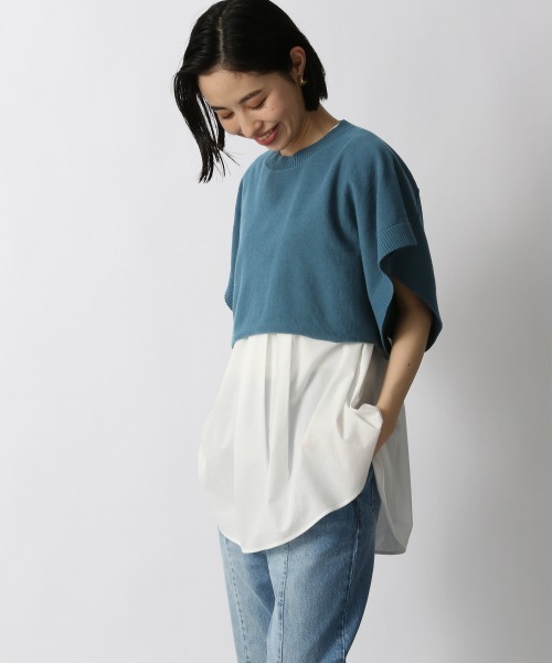 LOWRYS FARM（ローリーズファーム）の「【セットアイテム】ショートニット２ＰＳＳ　950301（ニット/セーター・レディース・ブラック/ブルー/アイボリー・FREE）」の5枚目の写真