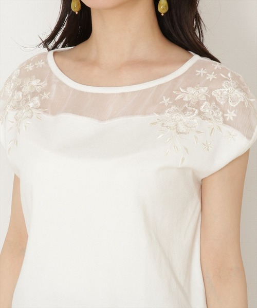 WILLSELECTION（ウィルセレクション）の「シアー楊柳×刺繍ニット（ニット/セーター・レディース・オフホワイト/ブラック/サックスブルー/ピンク・MEDIUM）」の11枚目の写真