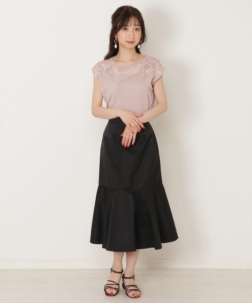 WILLSELECTION（ウィルセレクション）の「シアー楊柳×刺繍ニット（ニット/セーター・レディース・オフホワイト/ブラック/サックスブルー/ピンク・MEDIUM）」の16枚目の写真