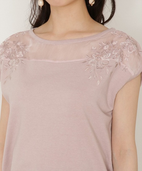 WILLSELECTION（ウィルセレクション）の「シアー楊柳×刺繍ニット（ニット/セーター・レディース・オフホワイト/ブラック/サックスブルー/ピンク・MEDIUM）」の17枚目の写真