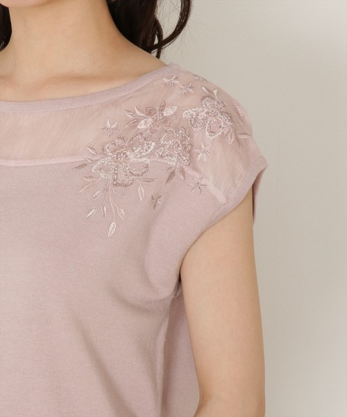 WILLSELECTION（ウィルセレクション）の「シアー楊柳×刺繍ニット（ニット/セーター・レディース・オフホワイト/ブラック/サックスブルー/ピンク・MEDIUM）」の18枚目の写真