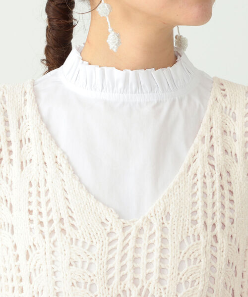 CAROLINA GLASER（カロリナ グレイサー）の「CAROLINA GLASER / モール糸透かしニット ワンピース（ワンピース・レディース・ブラック/オフホワイト・ONE SIZE）」の7枚目の写真