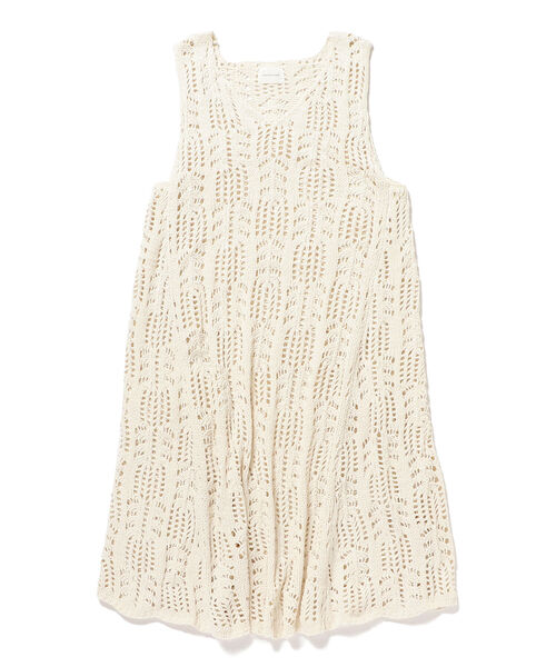 CAROLINA GLASER（カロリナ グレイサー）の「CAROLINA GLASER / モール糸透かしニット ワンピース（ワンピース・レディース・ブラック/オフホワイト・ONE SIZE）」の16枚目の写真