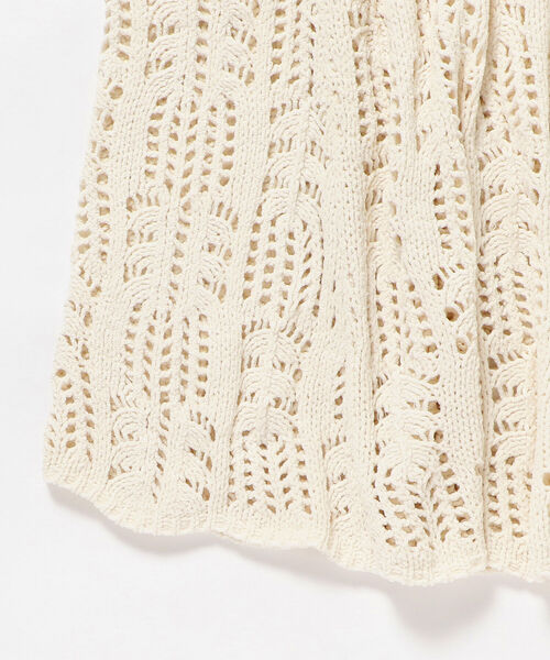 CAROLINA GLASER（カロリナ グレイサー）の「CAROLINA GLASER / モール糸透かしニット ワンピース（ワンピース・レディース・ブラック/オフホワイト・ONE SIZE）」の14枚目の写真