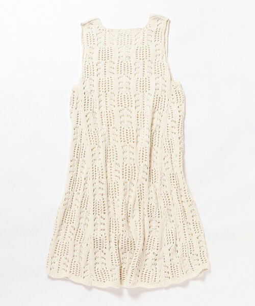 CAROLINA GLASER（カロリナ グレイサー）の「CAROLINA GLASER / モール糸透かしニット ワンピース（ワンピース・レディース・ブラック/オフホワイト・ONE SIZE）」の6枚目の写真