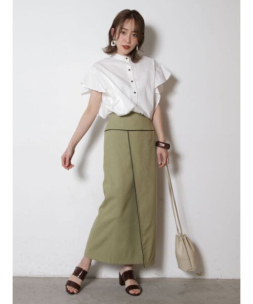 COTORICA(コトリカ)の「サイドフリルオーバーシャツ(シャツ/ブラウス・レディース・ベージュ/オフホワイト/グリーン/バーガンディー・FREE)」の18枚目の写真