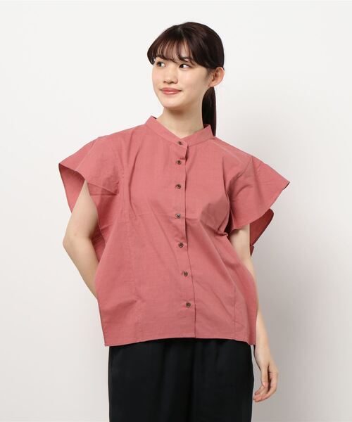 COTORICA(コトリカ)の「サイドフリルオーバーシャツ(シャツ/ブラウス・レディース・ベージュ/オフホワイト/グリーン/バーガンディー・FREE)」の1枚目の写真