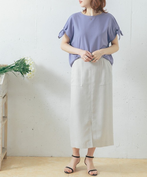 URBAN RESEARCH ROSSO WOMEN（アーバンリサーチ　ロッソ）の「URTECH+抗菌 リボンコクーンプルオーバー（Tシャツ/カットソー・レディース・ブラック/オフホワイト/ラベンダー・FREE）」の5枚目の写真