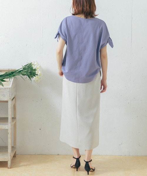 URBAN RESEARCH ROSSO WOMEN（アーバンリサーチ　ロッソ）の「URTECH+抗菌 リボンコクーンプルオーバー（Tシャツ/カットソー・レディース・ブラック/オフホワイト/ラベンダー・FREE）」の7枚目の写真