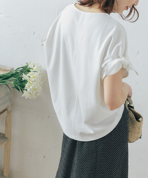 URBAN RESEARCH ROSSO WOMEN（アーバンリサーチ　ロッソ）の「URTECH+抗菌 リボンコクーンプルオーバー（Tシャツ/カットソー・レディース・ブラック/オフホワイト/ラベンダー・FREE）」の8枚目の写真